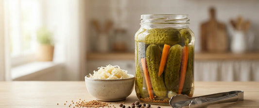 Beneficios de consumir encurtidos (fermentados vs. en vinagre)